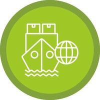 International Delivery Line Multi Circle Icon vector