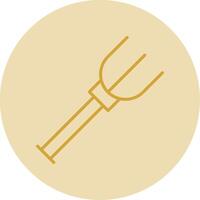 Fork Line Yellow Circle Icon vector