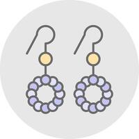 pendientes línea lleno ligero icono vector