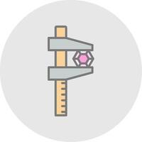 Caliper Line Filled Light Icon vector