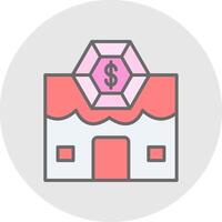 Pawn Shop Line Filled Light Icon vector