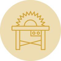 Table Saw Line Yellow Circle Icon vector