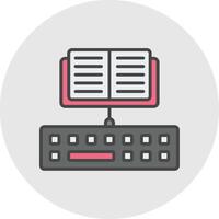 Typing Line Filled Light Icon vector