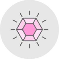 Gemstone Line Filled Light Icon vector