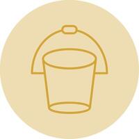 Bucket Line Yellow Circle Icon vector