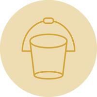 Bucket Line Yellow Circle Icon vector