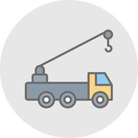 Crane Truck Line Filled Light Icon vector