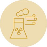 Power Station Line Yellow Circle Icon vector