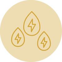 Hydro Power Line Yellow Circle Icon vector