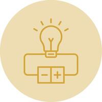 Electrical Circuit Line Yellow Circle Icon vector