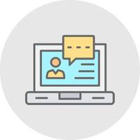 Webinar Line Filled Light Icon vector