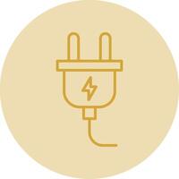 Power Cable Line Yellow Circle Icon vector