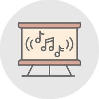 música clase línea lleno ligero icono vector