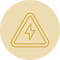 Electrical Danger Sign Line Yellow Circle Icon vector