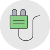 Plug Line Filled Light Icon vector