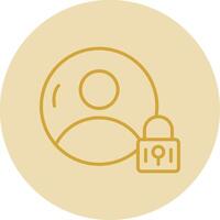 User Line Yellow Circle Icon vector