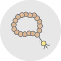 tasbih línea lleno ligero icono vector