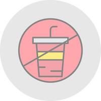 No Drink Line Filled Light Icon vector