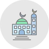 Mosque Line Filled Light Icon vector