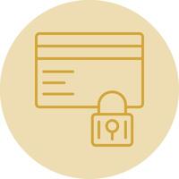 Secure Payment Line Yellow Circle Icon vector