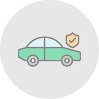 Car Insurance Line Filled Light Icon vector