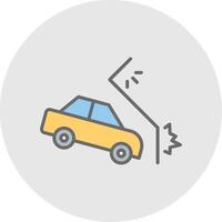 Car Crash Line Filled Light Icon vector