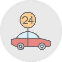 24 Hours Support Line Filled Light Icon vector