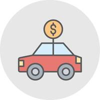 Car Rental Line Filled Light Icon vector