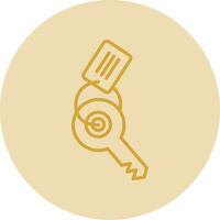 Keychain Line Yellow Circle Icon vector