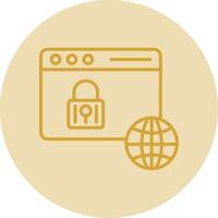 Web Security Line Yellow Circle Icon vector