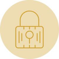 Locked Line Yellow Circle Icon vector