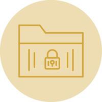 Secure Folder Line Yellow Circle Icon vector