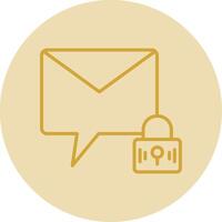 Private Message Line Yellow Circle Icon vector