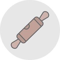 Rolling Pin Line Filled Light Icon vector