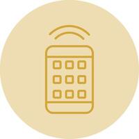 Remote Control Line Yellow Circle Icon vector
