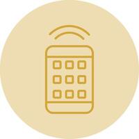 Remote Control Line Yellow Circle Icon vector