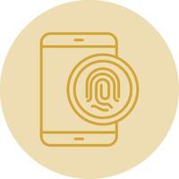 Biometric Identification Line Yellow Circle Icon vector