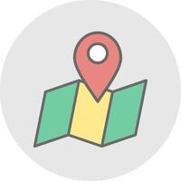 Map Pointer Line Filled Light Icon vector