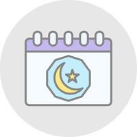 Ramadan Day Line Filled Light Icon vector