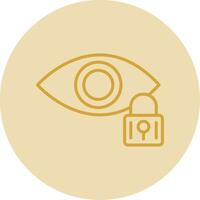 Retinal Scan Line Yellow Circle Icon vector