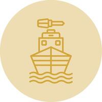 barco línea amarillo circulo icono vector