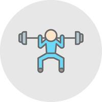 Weight Lifting Line Filled Light Icon vector