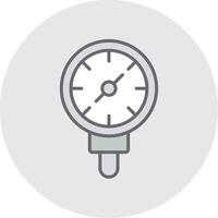 Pressure Gauge Line Filled Light Icon vector