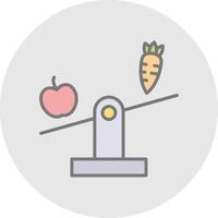 equilibrado dieta línea lleno ligero icono vector