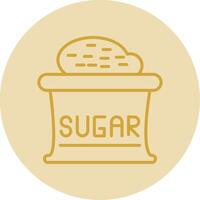 Sugar Line Yellow Circle Icon vector