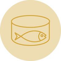 Tuna Can Line Yellow Circle Icon vector