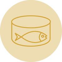 Tuna Can Line Yellow Circle Icon vector