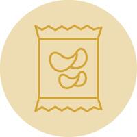 Crisps Line Yellow Circle Icon vector