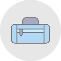 Duffle Bag Line Filled Light Icon vector