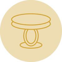 Dining Table Line Yellow Circle Icon vector